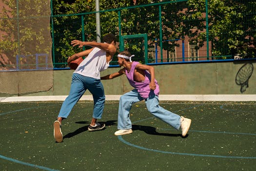 men playing sports together