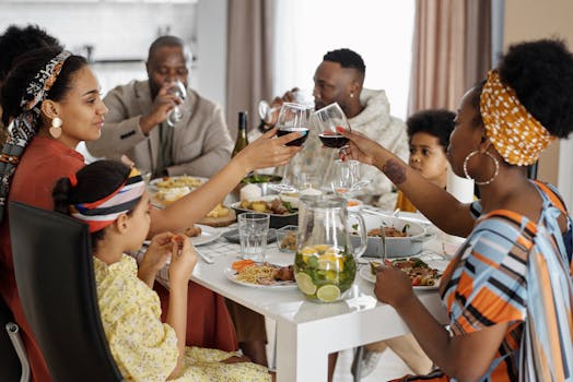 friends enjoying a meal together
