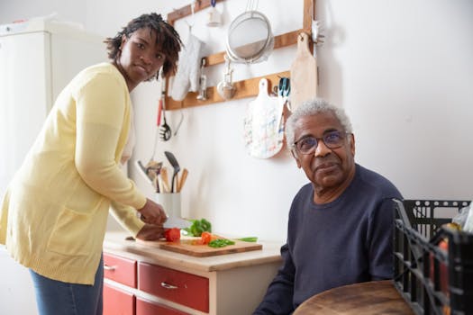 senior men attending a cooking class
