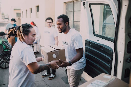 a group of older men volunteering in the community