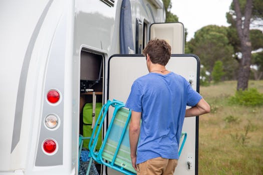man packing for travel